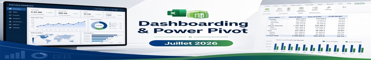 Formation Dashboarding &amp; Power Pivot Juillet 2026